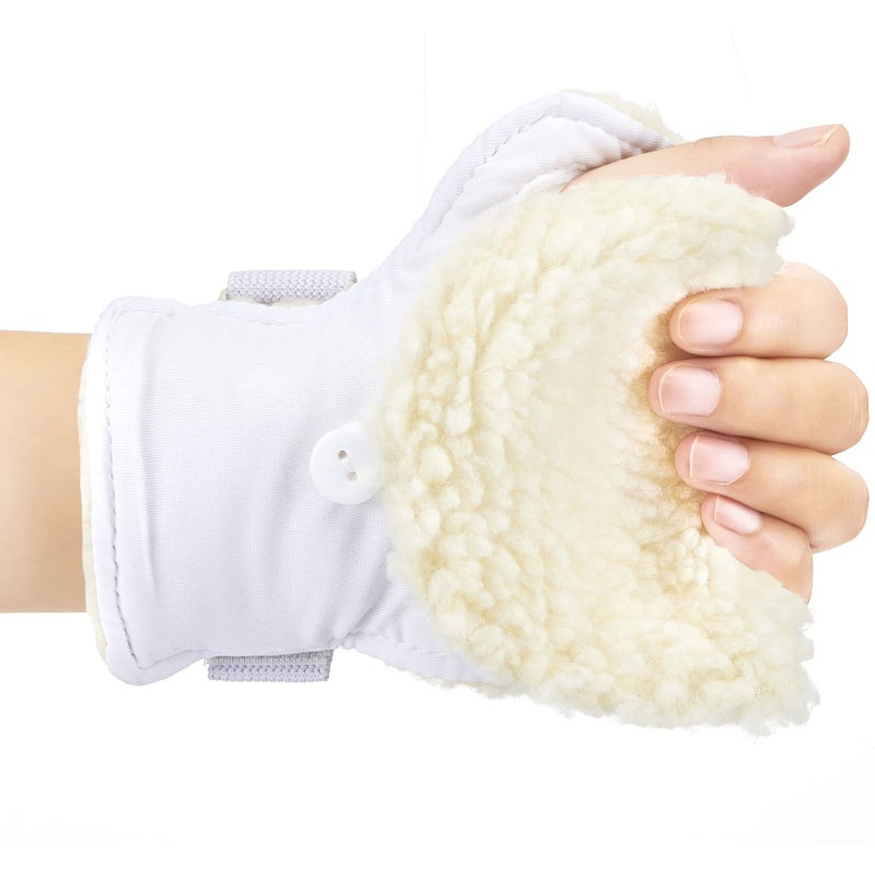 Hercicy 2 Pcs Palm Protector for Both Hands Finger Contractures Cushion with Elastic Band Handed Palm Guard Comfortable Palm Pad with Sherpa Lining for Elderly Care Prevent Hand Contracture